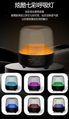 Loa Bluetooth GLAZE-4 siêu trầm để bàn thế hệ thứ 5, loa kính có đèn led chuyển 7 màu đẹp