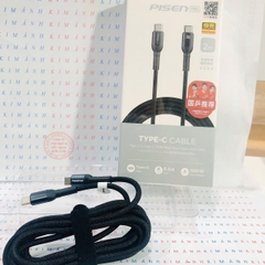 Dây sạc nhanh Pisen LT-TC38-2000, Công suất 100W, dây dù dài 2 mét  3in1 (L/ Type-C/ Micro), hàng chính hãng nội địa