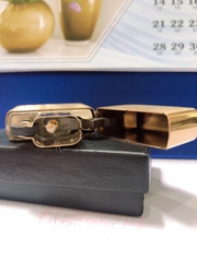 Bật lửa Zippo Mỹ 204B Brushed Brass , Khắc ăn mòn 2 Mặt Bảng Mộc Đáy Zippo, Hàng chính hãng