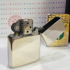 Hộp quẹt. bật lửa Zippo Armor vỏ dầy khắc ăn mòn mẫu Mắt Rồng, hàng loại 1 vỏ bằng đồng có tem đỏ
