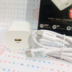 Bộ sạc Pisen Quick (TS-C135) kèm cáp sạc nhanh Type C ra Type C, Hàng chính hãng nội địa