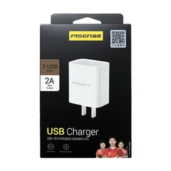 Củ sạc Pisen K12-23, 2 cổng USB dùng sạc điện thoại / máy tính bảng, Hàng chính hãng nội địa, có chứng nhận tiêu chuẩn