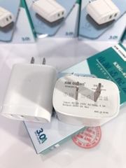 Cóc Sạc Nhanh Kim Cương 3A hiệu KMG 610 có 2 Cổng Sạc Usb - Hàng Chính Hãng