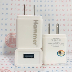 Củ sạc Hammer dòng điện chuẩn 2.1A cổng USB, Check Qr kiểm tra hàng chính hãng bảo hành 12 tháng