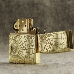 Bật lửa Zippo Mỹ chủ đề La Bàn Hàng Hải, Cam kết hàng chính hãng có giấy Hải quan gửi kèm đơn hàng