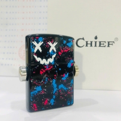 Bật lửa CHIEF chính hãng xoay 360 độ chủ đề Nhăn Nhó, Kim Ánh nhập hàng chính hãng vỏ bằng đồng