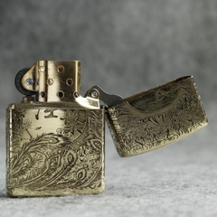 Bật lửa Zippo Mỹ Phượng Hoàng Brass, Cam kết hàng chính hãng có giấy Hải quan gửi kèm đơn hàng