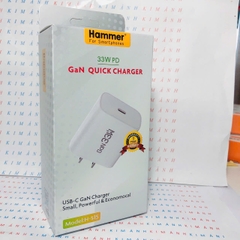 Củ sạc nhanh GaN Hammer  S15 công suất 33W, Check Qr hàng chính hãng, bảo hành chính hãng 12 tháng