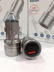 Cóc sạc xe hơi Kim Cương PD31,sạc nhanh PD 20w,  QC 3.0, màn hình hiển thị điện áp, chính hãng bảo hành 6 tháng