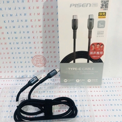 Dây sạc nhanh Pisen LT-TC38-1000, Công suất 100W, dây dù chống rối 3in1 (L/ Type-C/ Micro), hàng chính hãng nội địa