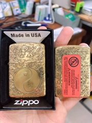 Bật Lửa Zippo Armor Vỏ Dầy, Khắc Chìm 5 Mặt Hình Bát Quái, Có tem đỏ