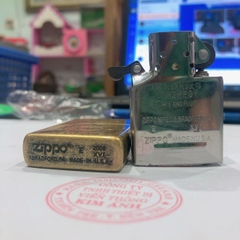 la mã- Quẹt Zippo giả cổ khắc chìm mẫu 555 STATE EXPRESS mộc đáy la mã , vỏ đồng ruột thép không gỉ