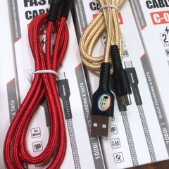 Dây sạc nhanh Hammer C04 các loại chân cắm Micro, dòng điện 5v-2.4A, dây bện dù, chính hãng check Qr