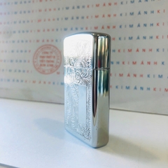 Bật lửa Zippo Slim Mỹ Venetian 1981, Cam kết hàng chính hãng có giấy Hải quan gửi kèm đơn hàng