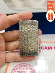 Bật lửa Zippo Mỹ Slim Lacke Bạc mẫu Gõ búa 2 mặt, XVI la mã, hàng chính hãng