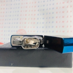 Hộp quẹt, bật lửa ZIPPO chủ đề Xanh kẻ Caro, Kim Ánh nhập hàng cao cấp vỏ bằng đồng có dán tem đỏ