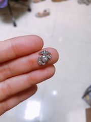 Eblem dán Zippo Mỹ chủ đề Thuỷ Quân Lục Chiến ( Chất liệu Bạc 925 ), Chuẩn Zin