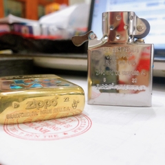 Bật lửa, hộp quẹt Zippo Armor vỏ dầy khắc ăn mòn cẩn xà cừ LOVE, hàng loại 1 vỏ đồng có tem đỏ