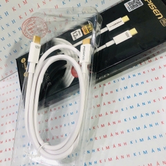 Dây sạc Pisen hai đầu Type C mạ vàng ( LH-TC03-1200) công suất 100W, hàng chính hãng nội địa bảo hành 12 tháng