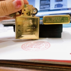 Hột quẹt, bật lửa Zippo MỸ Brass mã 204B khắc ăn mòn 5 mặt Cá Chép Hoá Rồng, Hàng chính hãng