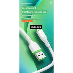 Dây sạc nhanh LI-TOP LX11 chân IOS (Túi) công suất 66W, Kim Ánh cho dùng thử 30 ngày, bảo hành 12 tháng