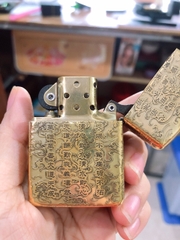 Bật Lửa Zippo Armor Vỏ Dầy, Khắc Chìm 5 Mặt Hình Bát Quái - Vỏ Dầy - RUỘT VÀNG