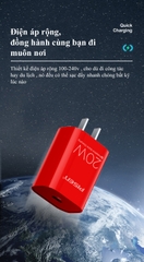 Cóc sạc nhanh PISEN Quick PD 20W - (TS-C135)- Màu đỏ, Hàng chính hãng
