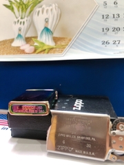 Bật lửa Zippo Mỹ Slim high polish chrome mã 20493ZL Màu Tím Titan, Mộc ngược, Hàng chính hãng