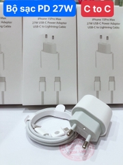 Bộ sạc nhanh PD 27W chân cắm C to C dây dù rất bền, Hàng cao cấp sạc rất nhanh vào pin