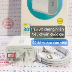 Bộ sạc nhanh LI-TOP GaN AT17 chân Ios (L) công suất PD 30W, có chứng nhận 3C tiêu chuẩn quốc gia, hàng chính hãng