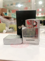 Bật lửa, hộp quẹt Zippo Cánh Thiên Thần Angels Wing Nhám Bạc Satin, hàng loại 1 có tem đỏ