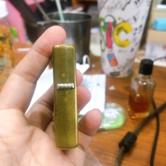 Bật lửa Zippo Mỹ Brass  Vintage đầu bằng đít bằng, mộc đáy ngược Pat 2032695, sản xuất 1989, Hàng chính hãng