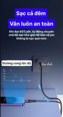 Dây sạc LI-TOP LX73, công suất 100W, chân L, dây bọc lớp cao su mềm chống rách, đầu lưới SR chống uốn, hàng chính hãng