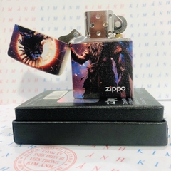 Bật lửa, hộp quẹt Zippo Mỹ, Brass phủ sơn chủ đề Thổ Dân 2, hàng chính hãng có giấy Hải Quan đi kèm