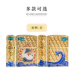 Hộp quẹt, bật lửa Chief đồng nguyên chất chủ đề Phượng Hoàng, hàng cao cấp vỏ bằng đồng