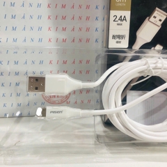 Dây sạc nhanh Pisen chân IOS (L), dòng điện 2A, dây dài 3 mét - Hàng chính hãng nội địa bảo hành 12 tháng
