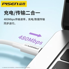 Dây sạc Pisen hai đầu Type C mạ vàng ( LH-TC03-1200) công suất 100W, hàng chính hãng nội địa bảo hành 12 tháng