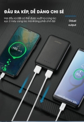 Sạc Dự Phòng Pisen Mini 5000mAh (Type-C, 2xUSB Smart )- Ultra Slim, Hàng chính hãng