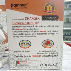 Sạc điện thoại Hammer 2.4A chân cắm Type C, có thêm cổng USB dự phòng, Kim Ánh bảo hành chính hãng, bao đổi trả