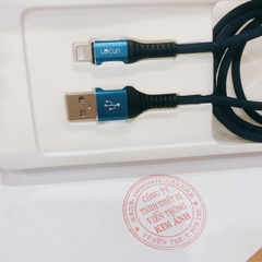 Dây sạc nhanh Lecun XC 10 dòng điện 5A chân L dây dù chống rối, chống cắt, Hàng Chính Hãng