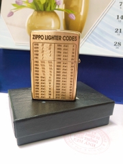 Bật lửa Zippo Mỹ 204B Brushed Brass , Khắc ăn mòn 2 Mặt Bảng Mộc Đáy Zippo, Hàng chính hãng