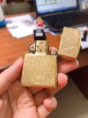 Bật Lửa Zippo Armor Vỏ Dầy, KHẮC CHÌM 5 MẶT HÌnh  BÁO GẤM  RUỘT VÀNG - PHIÊN BẢN ARMORR VỎ DẦY