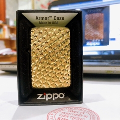 Bật lửa Zippo MỸ ARMOR BRASS đồng, khắc chạm bằng mũi kim cương, Hàng chính hãng