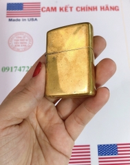 Bật lửa Zippo Mỹ Brass, chữ xéo sản xuất 1974