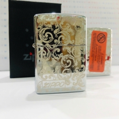 Bật lửa, hộp quẹt ZIPPO chủ đề Hoa Văn Bạc, Kim Ánh nhập hàng cao cấp loại 1 vỏ bằng đồng có dán tem đỏ
