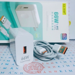 Bộ sạc nhanh 66W LI-TOP AC16 chân Micro, chứng nhận 3C tiêu chuẩn quốc gia, được dùng thử 30 ngày, bảo hành 12 tháng