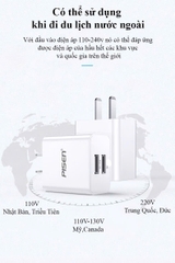 Củ sạc Pisen K12-23, 2 cổng USB dùng sạc điện thoại / máy tính bảng, Hàng chính hãng nội địa, có chứng nhận tiêu chuẩn