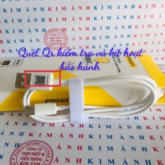 Dây sạc nhanh Pisen Mr White 3A, chân cắm Type-C (Fast) 1 mét( TC25-1000), Hàng chính hãng check Qr bảo hành 12 tháng