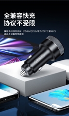 sạc xe hơi Li-Top QC33, Công suất thực 30W mỗi cổng có giấy kiểm nghiệm, sạc siêu nhanh phù hợp các loại ô tô