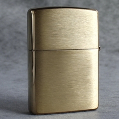 Bật lửa Zippo Mỹ Brushed brass, Cam kết hàng chính hãng có giấy Hải quan gửi kèm đơn hàng